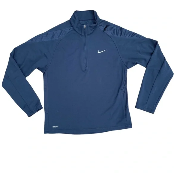 Nike Endurance Sphere Waffle Half Zip Running Athletic Navy Top Men’s Size Small - Picture 4 of 13